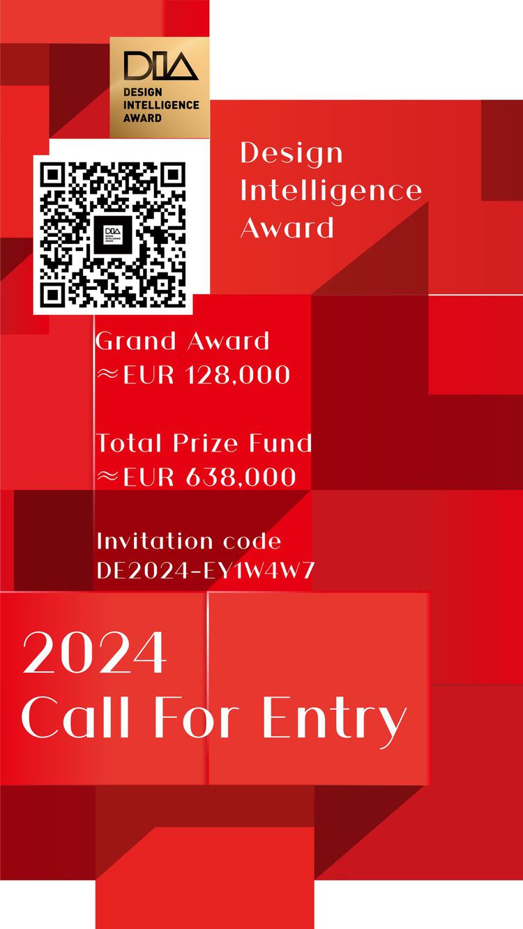 Rotes Plakat zum DIA Design Intelligence Award 