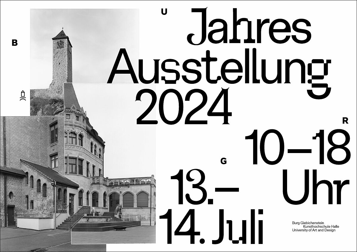 Plakat zur Jahresausstellung 2024 der Kunsthochschule Halle 